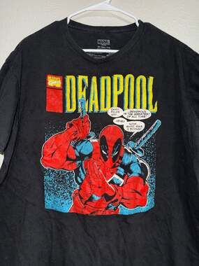 Marvel Deadpool Greatest Of All Time Comic Graphic T-Shirt Black 2XL
